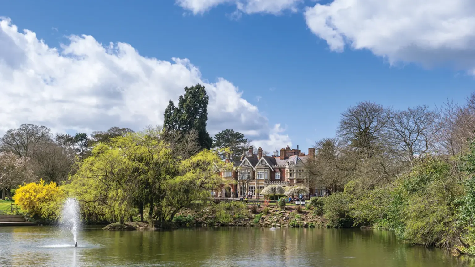 Bletchley Park mansion — Victorian country house with prominent gables, home of WWII codebreaking